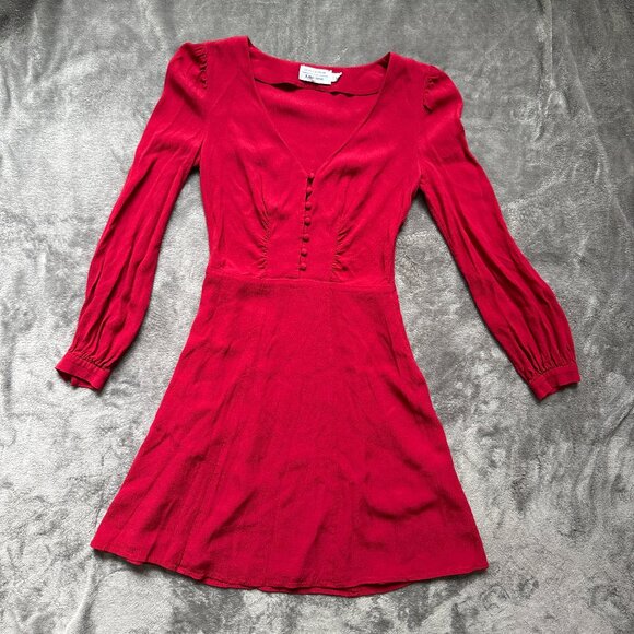 & Other Stories Long Sleeve Red Dress Buttoned US Size 4 - Picture 1 of 5